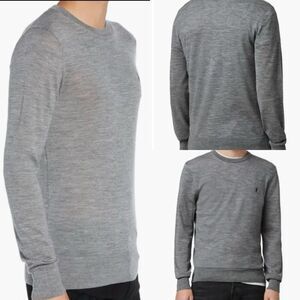AllSaints Mode Merino Wool Crewneck Sweater in gray size large